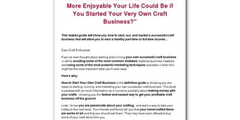 Craft Business – How to Start Your Own Craft Business