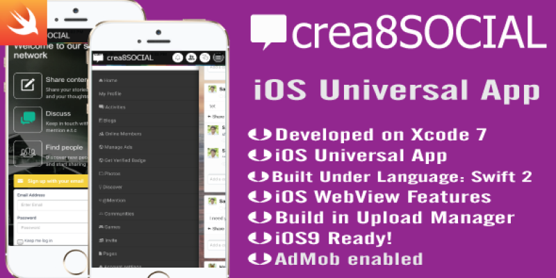 crea8SOCIAL iOS App