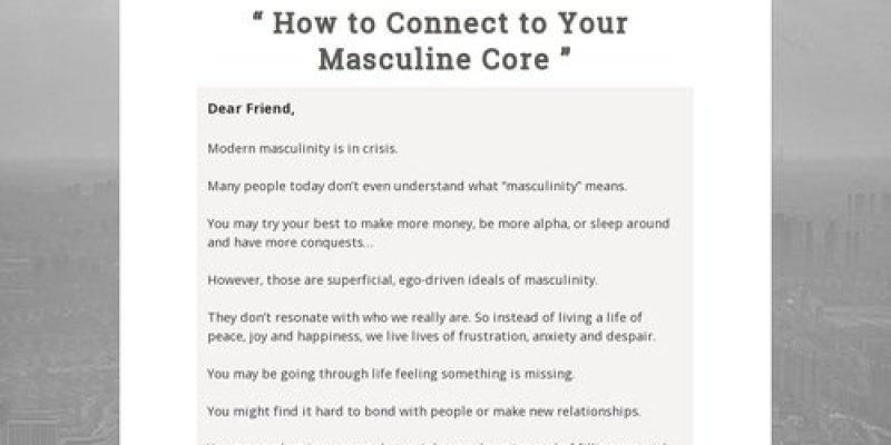 David Tian Ph.D.’s – How to Connect to Your Masculine Core