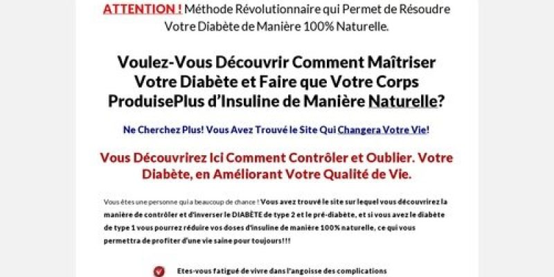 Maitrisez Votre Diabete. Diabetes Treatment French Version.