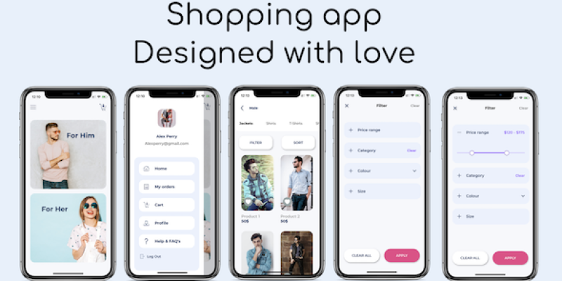 e-commerce shopping app UI Template