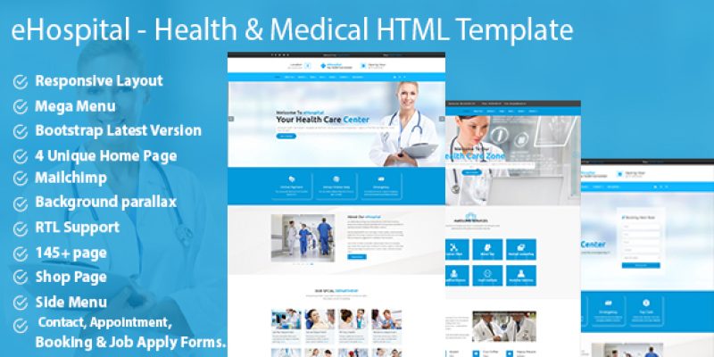 eHospital – Health & Medical  HTML Template