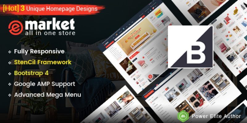 eMarket – Multipurpose StenCil BigCommerce Theme with Google AMP Ready