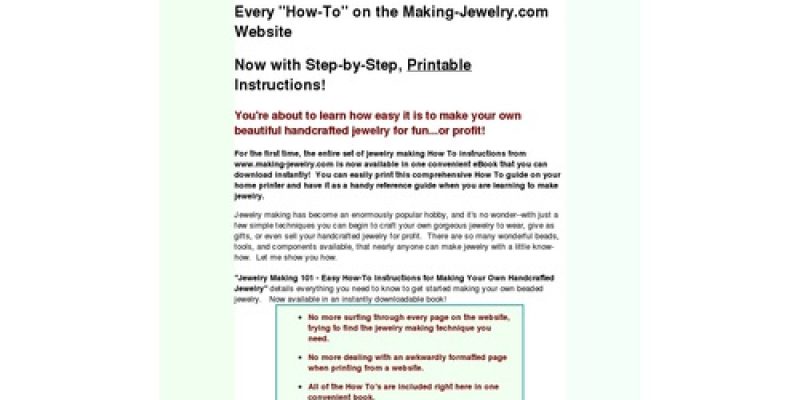 making-jewelry.com –   Jewelry Making How To Book