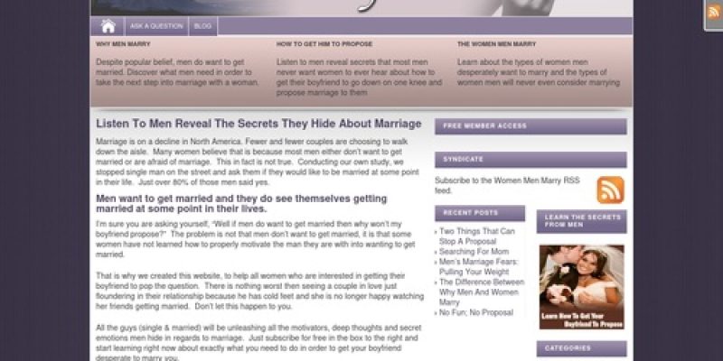Discover Why Men Marry