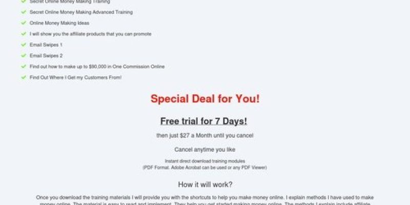 Online Money Making Secrets Order Form