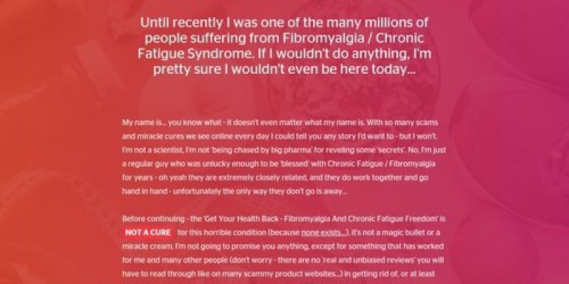 (1)Get Your Health Back – Fibromyalgia And Chronic Fatigue Freedom