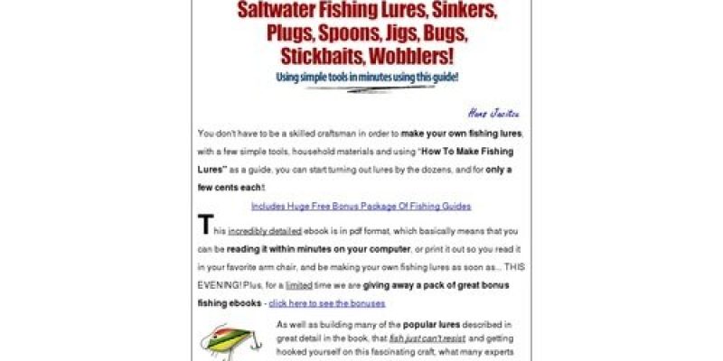Make Fish Lures : Making Fishing Lures : Homemade Fish Lures