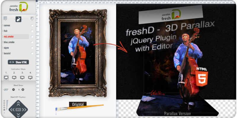 freshD – 3D Parallax jQuery Plugin with Editor