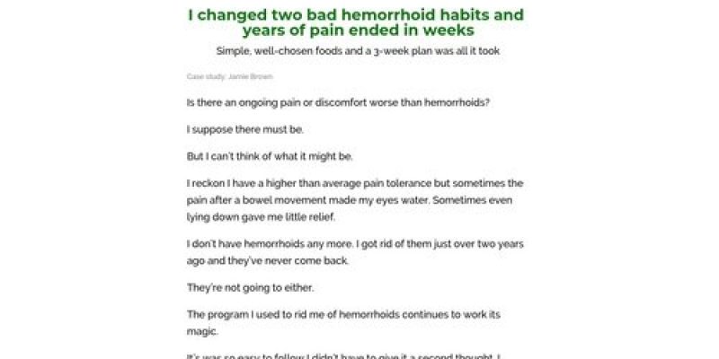 Hemorrhoids Horror Healed