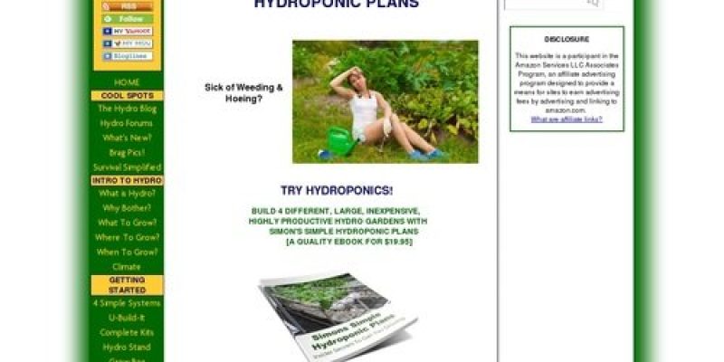 HYDROPONIC PLANS-  DO IT RIGHT THE FIRST TIME