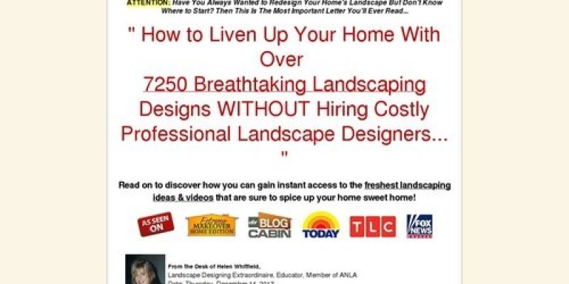7250 Landscaping Ideas – $56.77 Per Sale + Backend