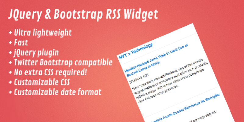 jQuery & Bootstrap RSS Widget