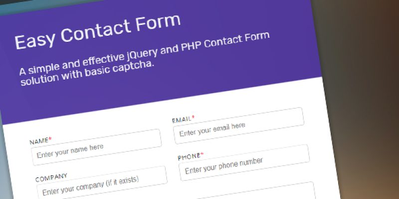 jQuery and PHP Powered Easy Contact Form