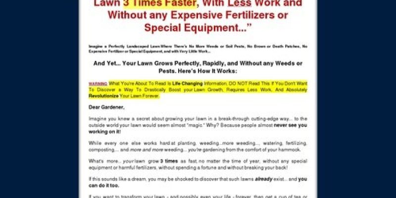 Lawn Care Magic ~ Grow Your Lawn 3 Times Faster!