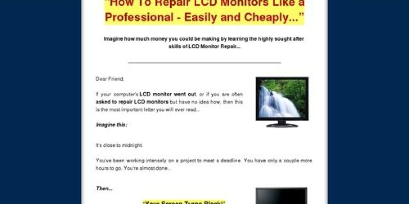 LCD Monitor Repair Made Easy – How To Repair LCD MOnitors