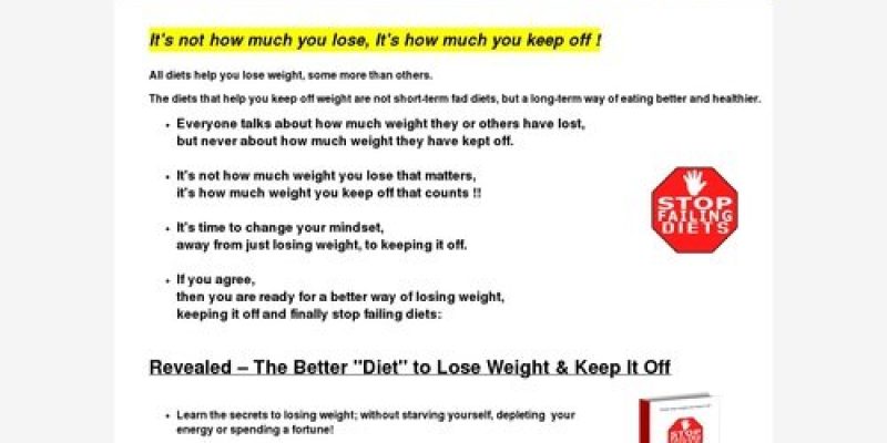 How To Lose Weight And Keep It Off – Stop Failing Diets