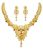 Party Wear Stylish Brass Choker Gold PLated Necklace Set With Earring
