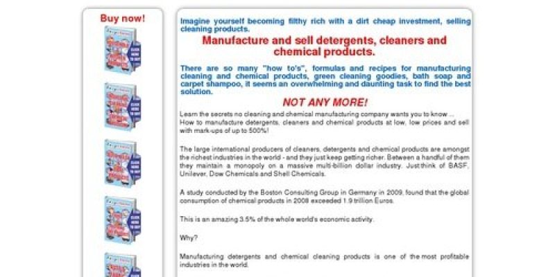 Manufacture Detergent and Cleaning Products