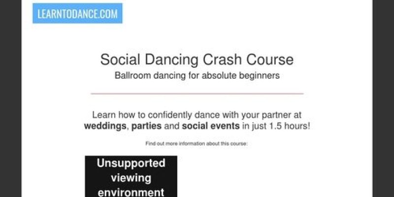 Social Dancing Crash Course – Ballroom dancing for absolute beginners