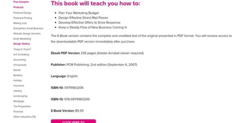 "The Ultimate Postcard Marketing Success Manual" by Joy Gendusa (e-book version)
