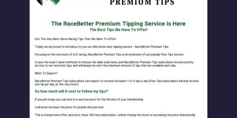 RaceBetter’s Premium Horse Racing Tips