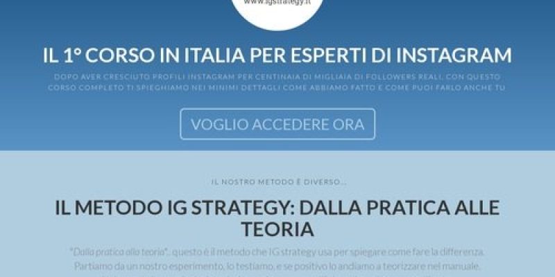 IG Strategy – Il 1° Corso per Esperti di Instagram in Italia – IG Strategy
