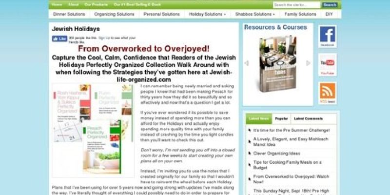 Jewish | Shabbos | Kosher | Passover | Jewish Holidays | Jewish Calendar | Kosher Recipes | Organizing | Homemaking | Jewish Homemaking