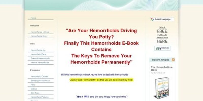 The Hemorrhoids e-Book