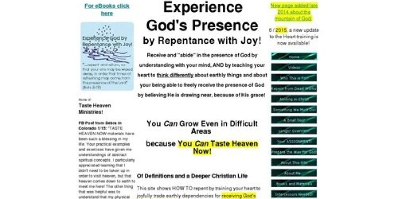 Experience God! Receive God’s Presence by Repentance with Joy!