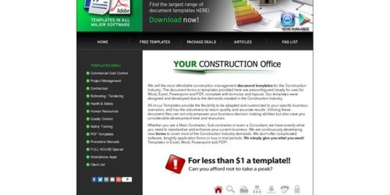 Construction Document Templates Store
