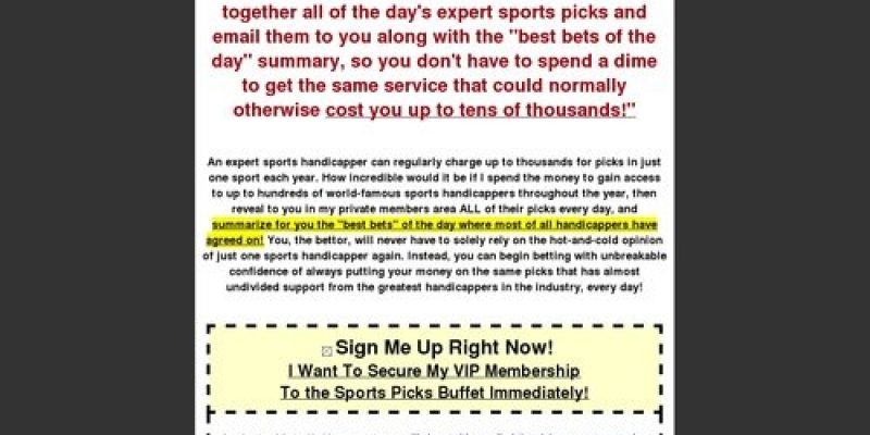 The Picks Buffet: Access Up To Hundreds Of Sports Handicapper Picks!