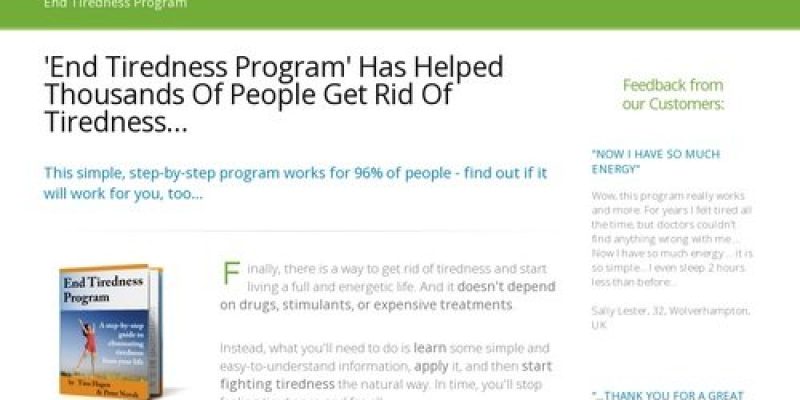 'End Tiredness Program' Has Helped Thousands Of People Get Rid Of Tiredness… | Stop Being Tired