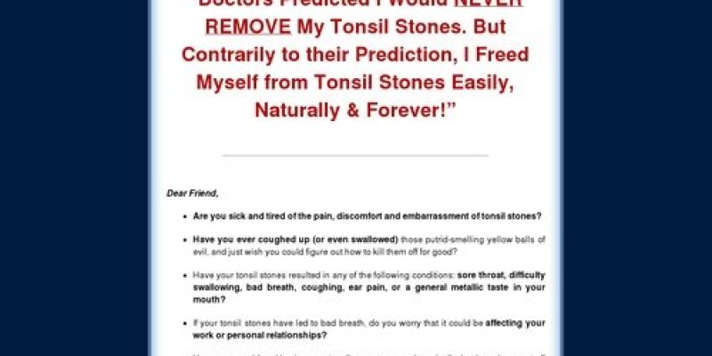 Tonsil Stones Remedy Forever – The 100% Natural Tonsil Stones Remedy!