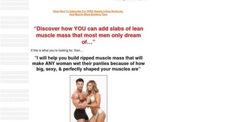 Build Muscle Mass, Weight Lifting Routines, Free Workout and Diet Tips.