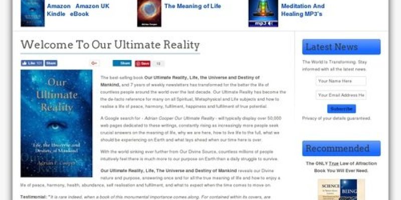 Welcome To Our Ultimate Reality – Articles – Our Ultimate Reality