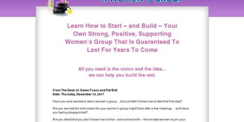 Essentials For Starting A Women’s Group