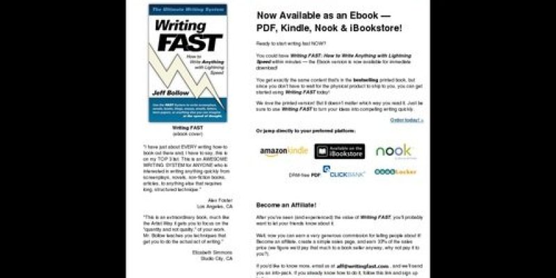 Now Available as an Ebook — Writing FAST