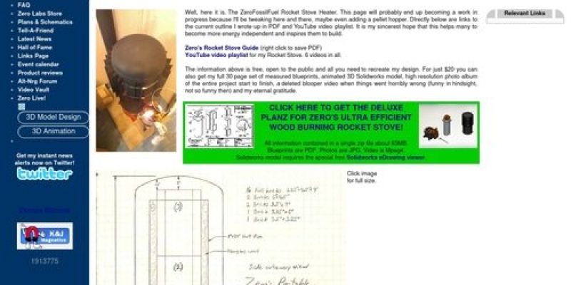 Wood burning Rocket Stove heater plans